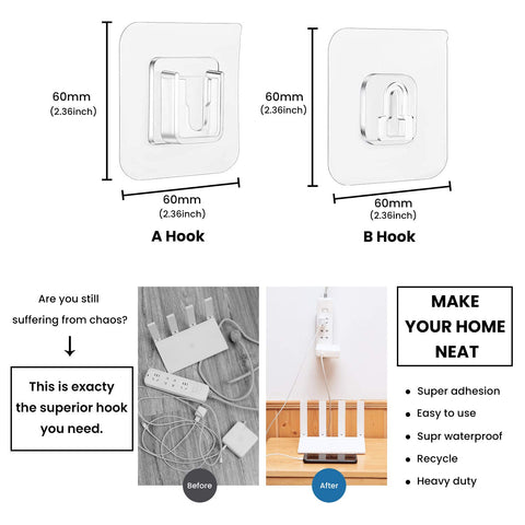 Brand: StickEase Type: Double Sided Adhesive Wall Hooks Specs