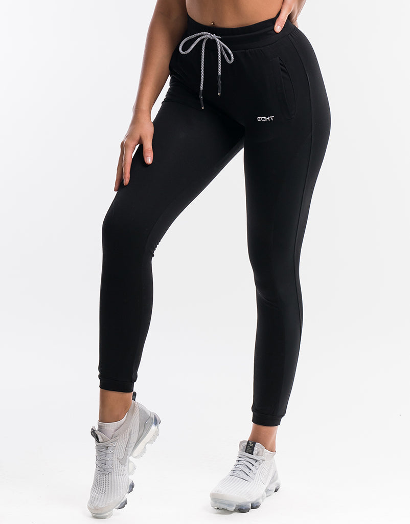 black mesh joggers