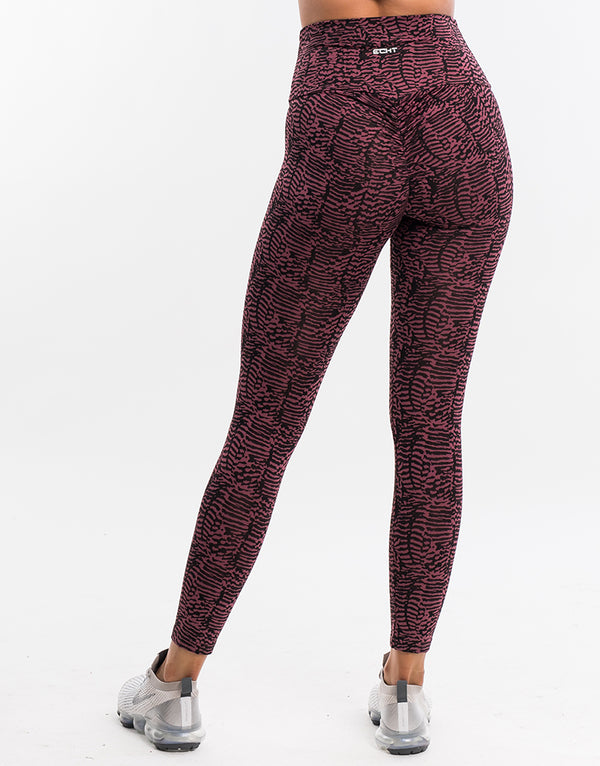 ECHT Avant Scrunch Black Leopard Print Leggings