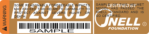 example of a SNELL certification label