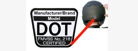 image: label indicating helmet is DOT-certified