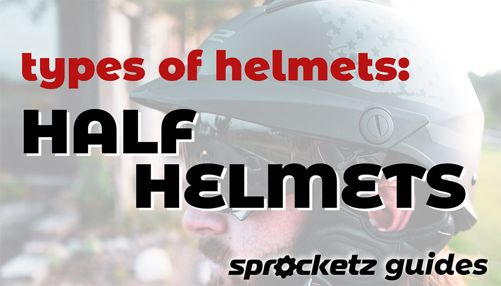 types of helmets - half helmets - graphic