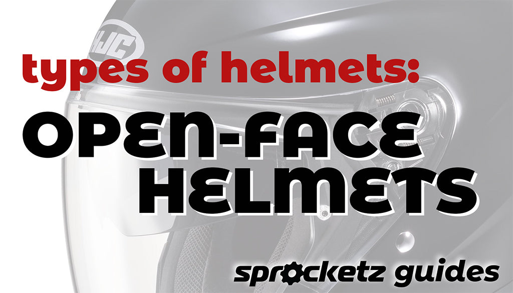 types of helmets - open face 3/4 helmets - graphic