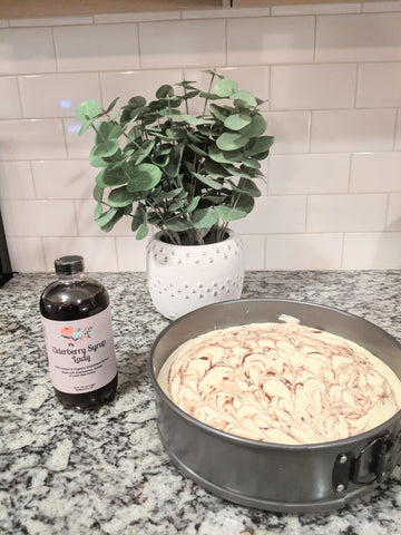 Elderberry Swirl Cheesecake Recipe with Elderberry Syrup Lady's Elderberry Syrup