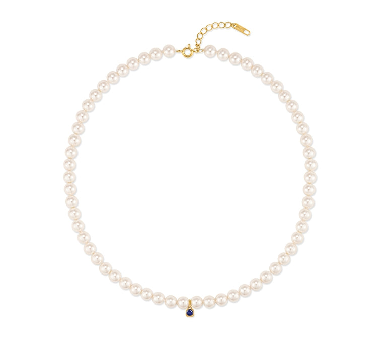 HYÈRES LOR (イエールロール ) - H edition silver sapphire pendant pearl