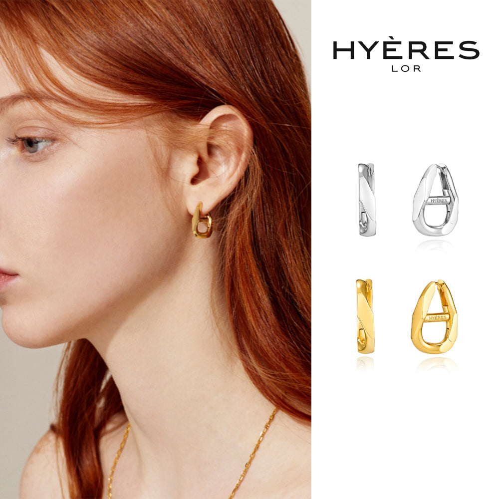 HYÈRES LOR (イエールロール ) - Heriter silver curve emblem earring