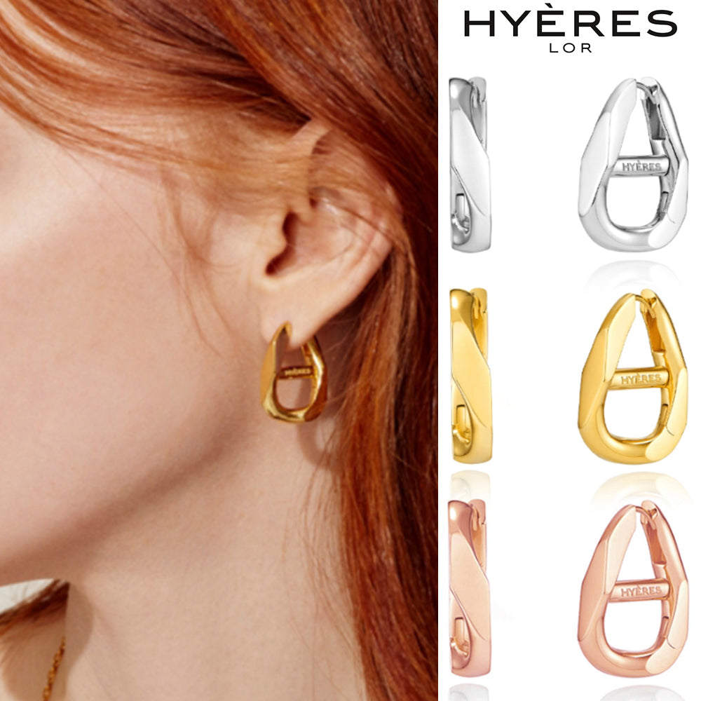 HYÈRES LOR (イエールロール ) - Heriter silver curve emblem earring