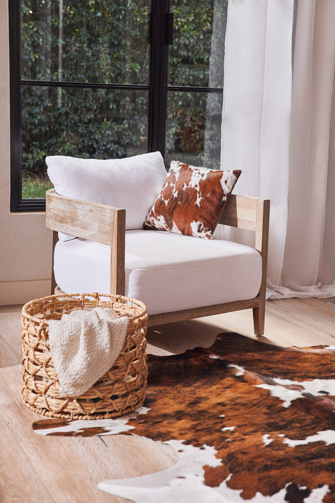 tricolor cowhide pillow from eCowhides