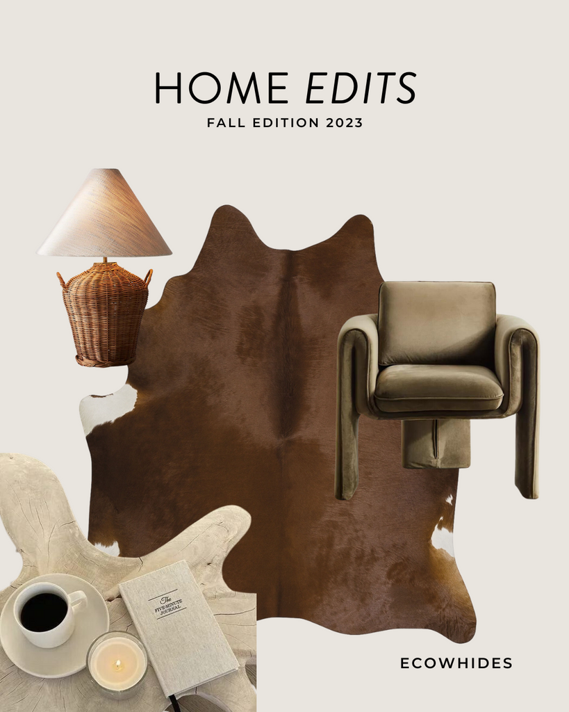 Home Edits - eCowhides - Fall edition Brown cowhide rug