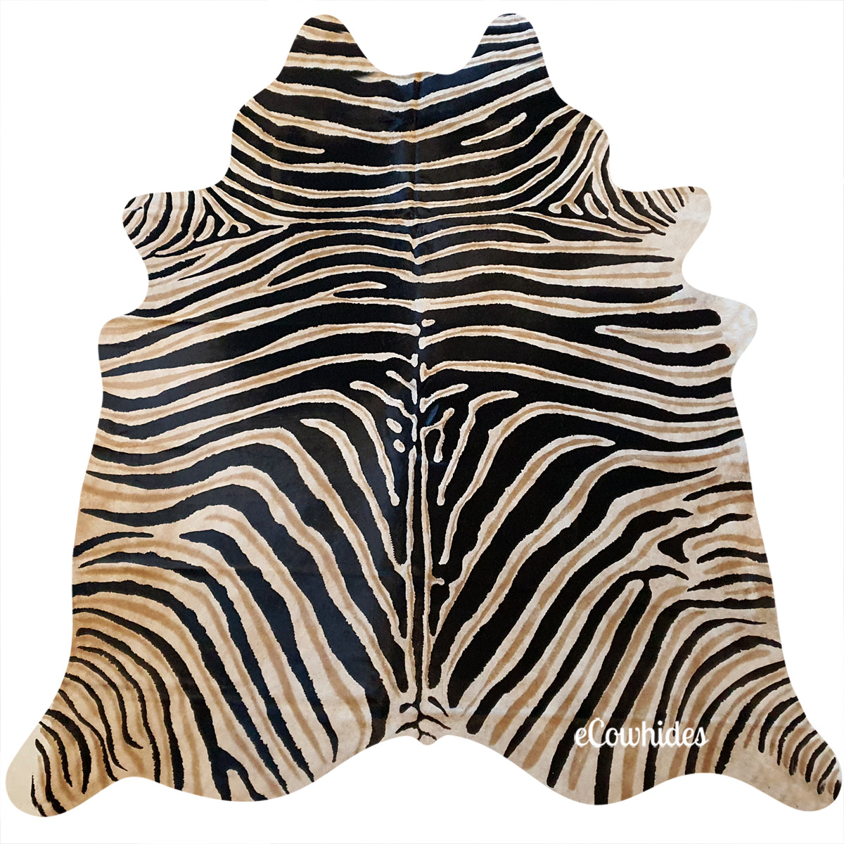 Zebra Safari Cowhide Rug - eCowhides product image