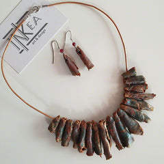 handmade clay necklace and earrings