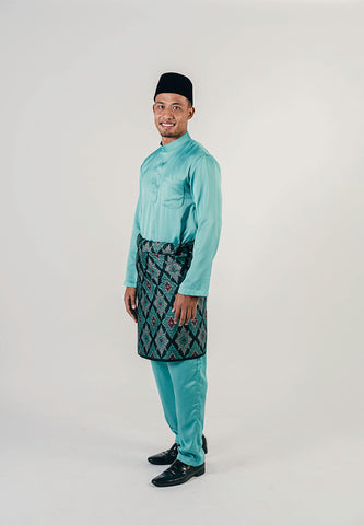 Baju melayu Baju Kurung slim cut in cyan green pantone baju raya buff father son outfit