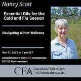 Essential oils for cold and flu season webinar ad with speaker photo
