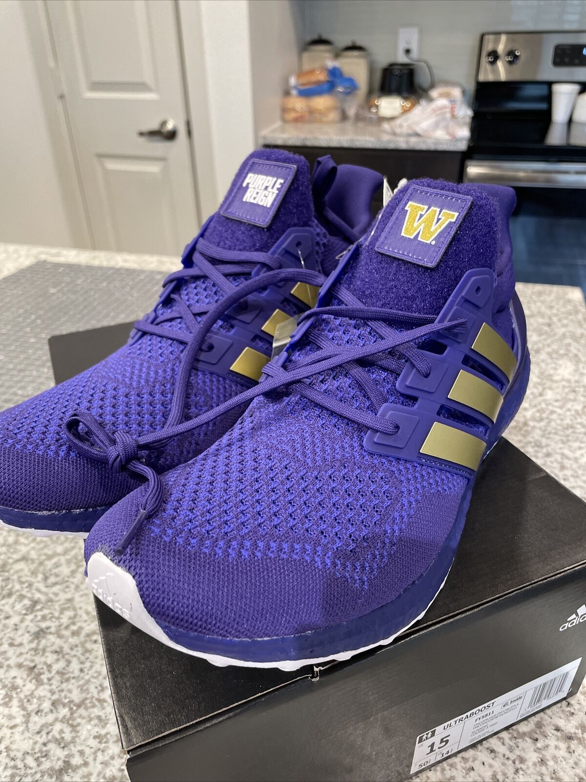 adidas purple and gold shoes