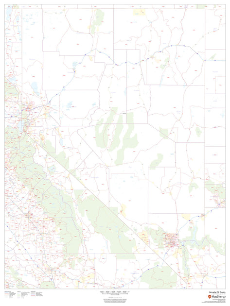 Nevada Zip Code Map American Map Store 6306