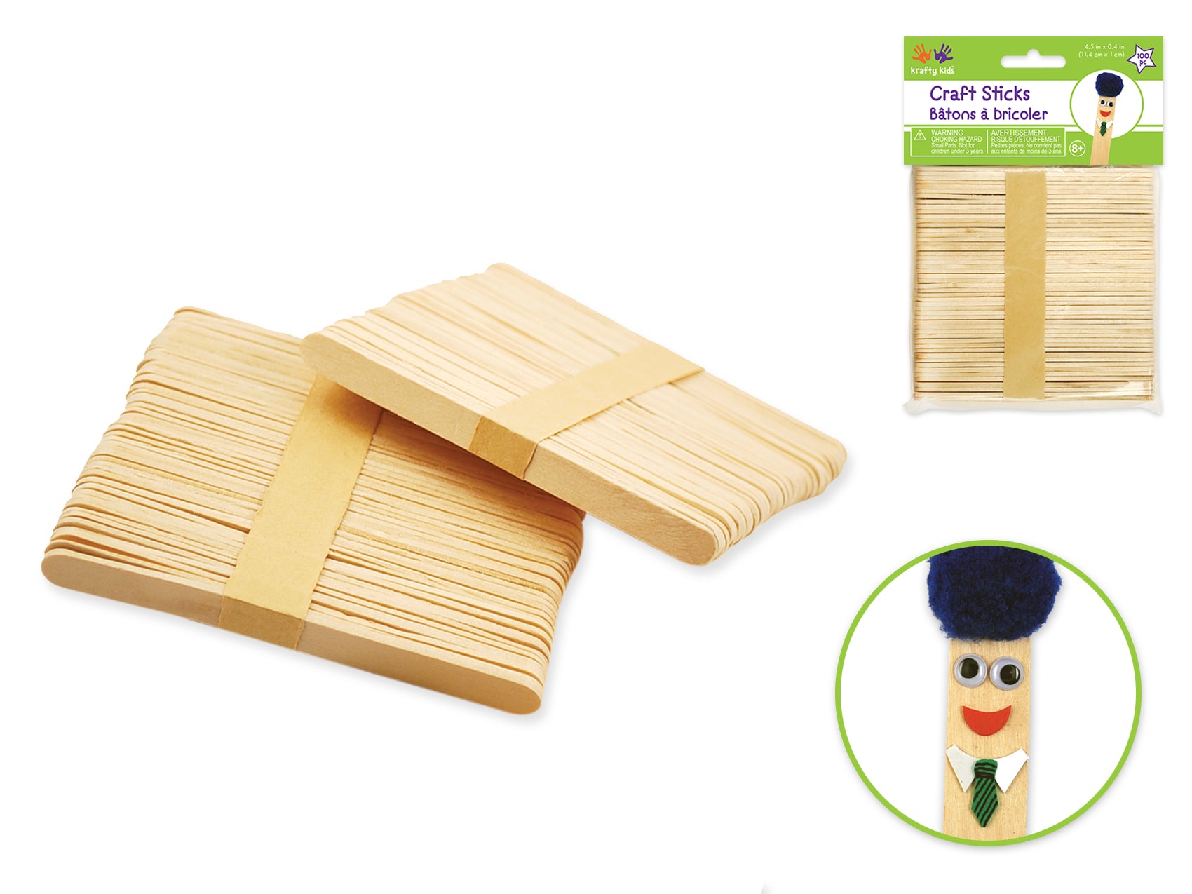 Extra Jumbo Natural Popsicle Sticks 25pk.