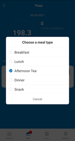 Gennec App Choose Meal Type