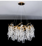 600 MM Long Crystal Glass Gold Metal LED Chandelier Hanging Lamp - Warm White