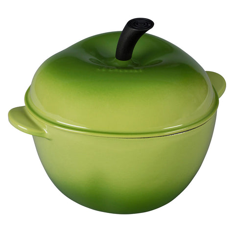 A Palm/ Green Apple Shaped Cast Iron Dutch Oven