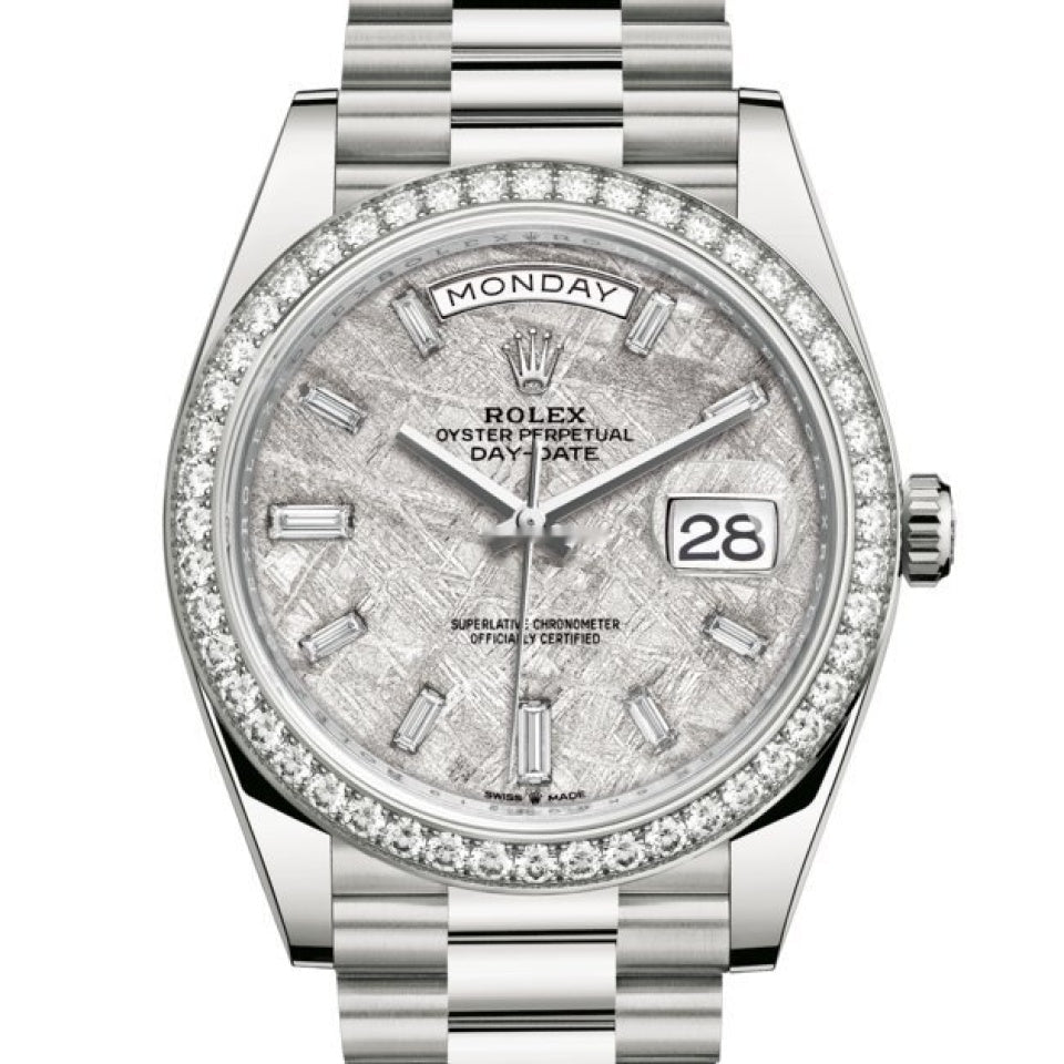 rolex white gold meteorite diamond dial