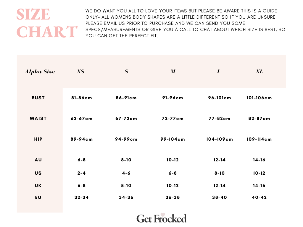 Sizing – Get Frocked