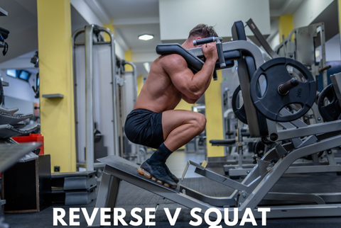 man doing reverse v squat