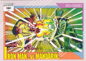 #118 Iron Man vs. Mandarin - 1991 Impel Marvel Universe Series II