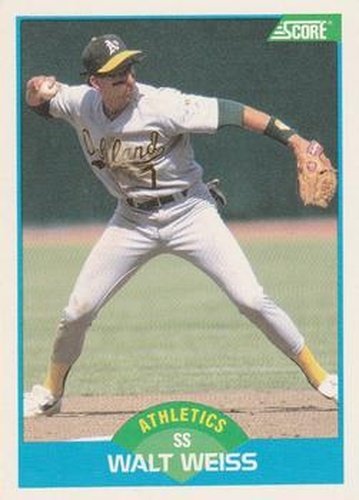 165 Walt Weiss - Oakland Athletics - 1989 Score Baseball – Isolated Cards