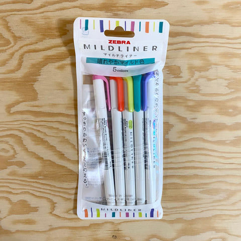 Zebra MILDLINER highlighter 5-Color Set – [OFFICEMONO]