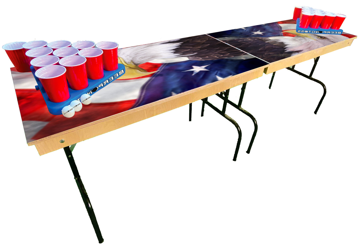 Bald Eagle American Flag Premium Cornhole Boards & Beer Pong Table