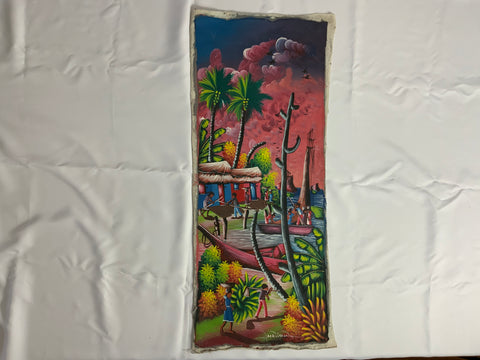 Haitian Canvas Painting 12” by 30” Medium 