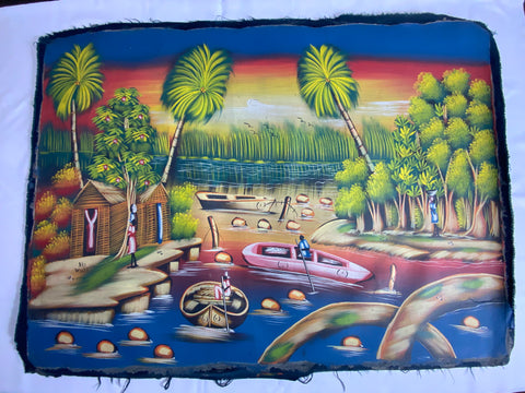 Haitian Canvas Painting 40” by 30” Large