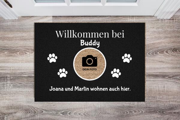 Individuelle Haustier Fußmatte schwarz (Katzen Hunde) – / - Zuhause