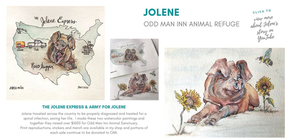 allie for the soul jolene pig paintings odd man inn watercolor paintings