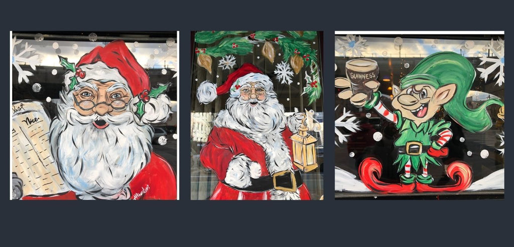 Christmas Cartoon Windows: Interior vs Exterior Paint Jobs – Paintertainment