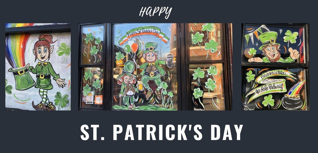 allison-luci-st-patrick's-day-window-painting-art-shamrocks-shamrock-leprechuan-pot-of-gold-irish-flag-ireland