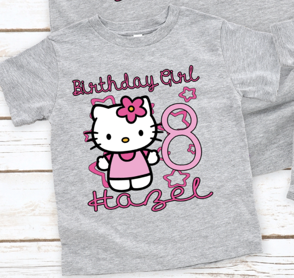 Hello Kitty Birthday Shirt – Design Sisters and Blanks