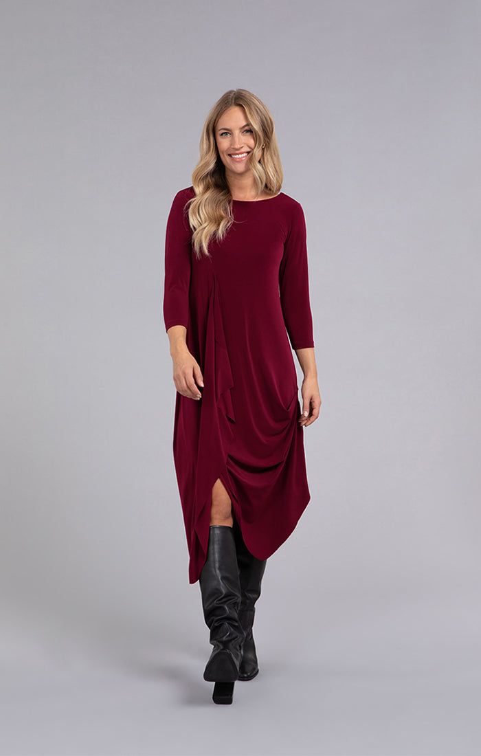 SYMPLI - TIPPED REVERSIBLE TRAPEZE DRESS 3/4 SLEEVE – Suttles