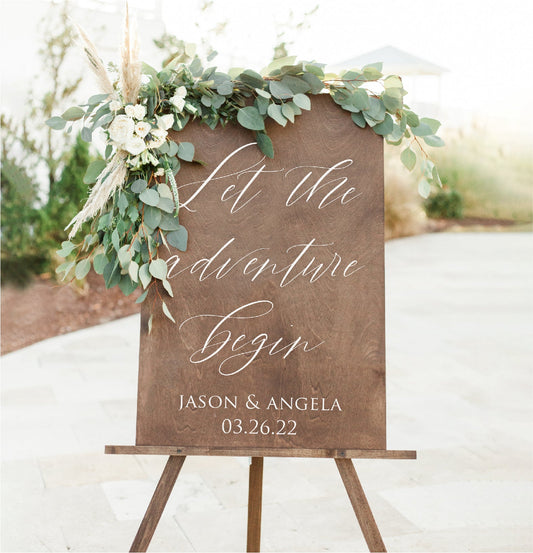 Just Married - Photo Engraved Hanging Wooden Sign