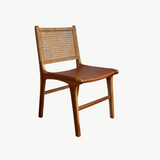 Frida Rattan and Leather Dining Chair