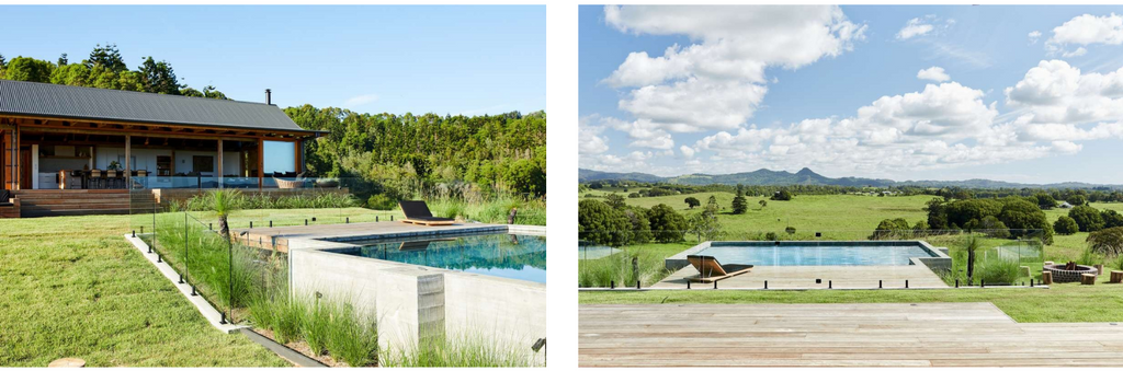 Swimming pool overlooking the byron bay hinterland