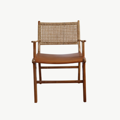 Ulrika leather and rattan chair by coco unika