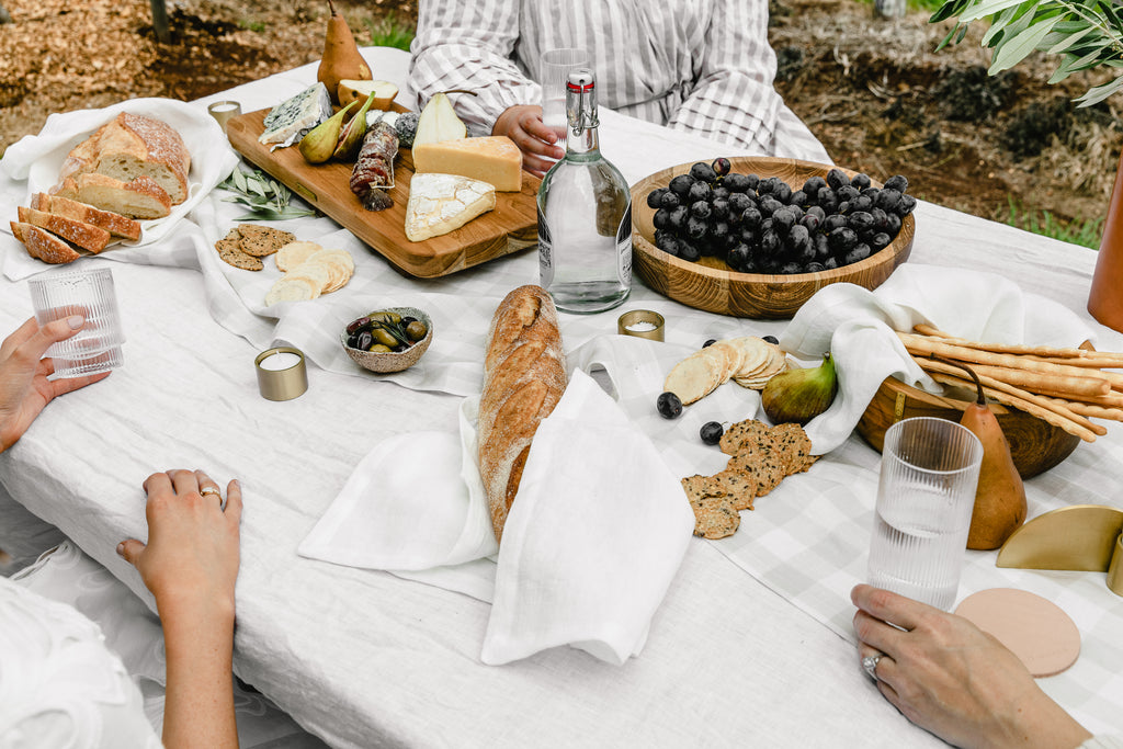 outdoor entertaining teak wooden serving bowls and platters