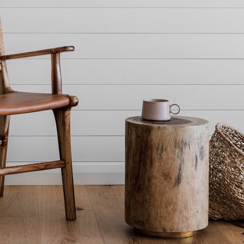 Maho Wooden Stump Stool from the Gathered Collection
