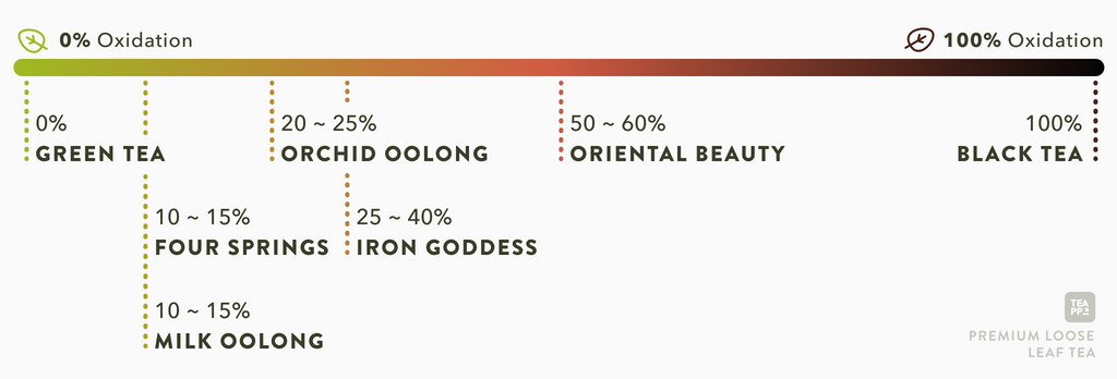 Understand tea oxidation and oolong tea types with Teappo