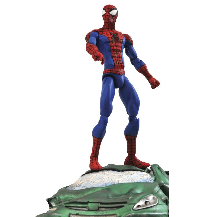 Marvel Select Spider-Man Action Figure with Crushed Car Base | Toy Snowman