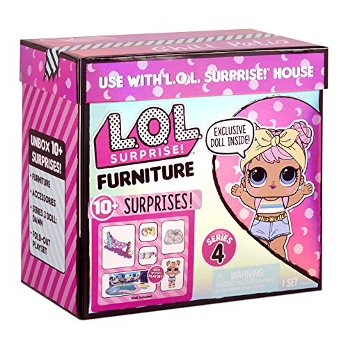 LOL Surprise Furniture, Dawn Doll with 10+ Surprises, Furniture Set and Doll Accessories, Miniature Dolls Fold-out Playset, Compatible with OMG House, Series 4, Collectible Dolls for Girls Ages 3+