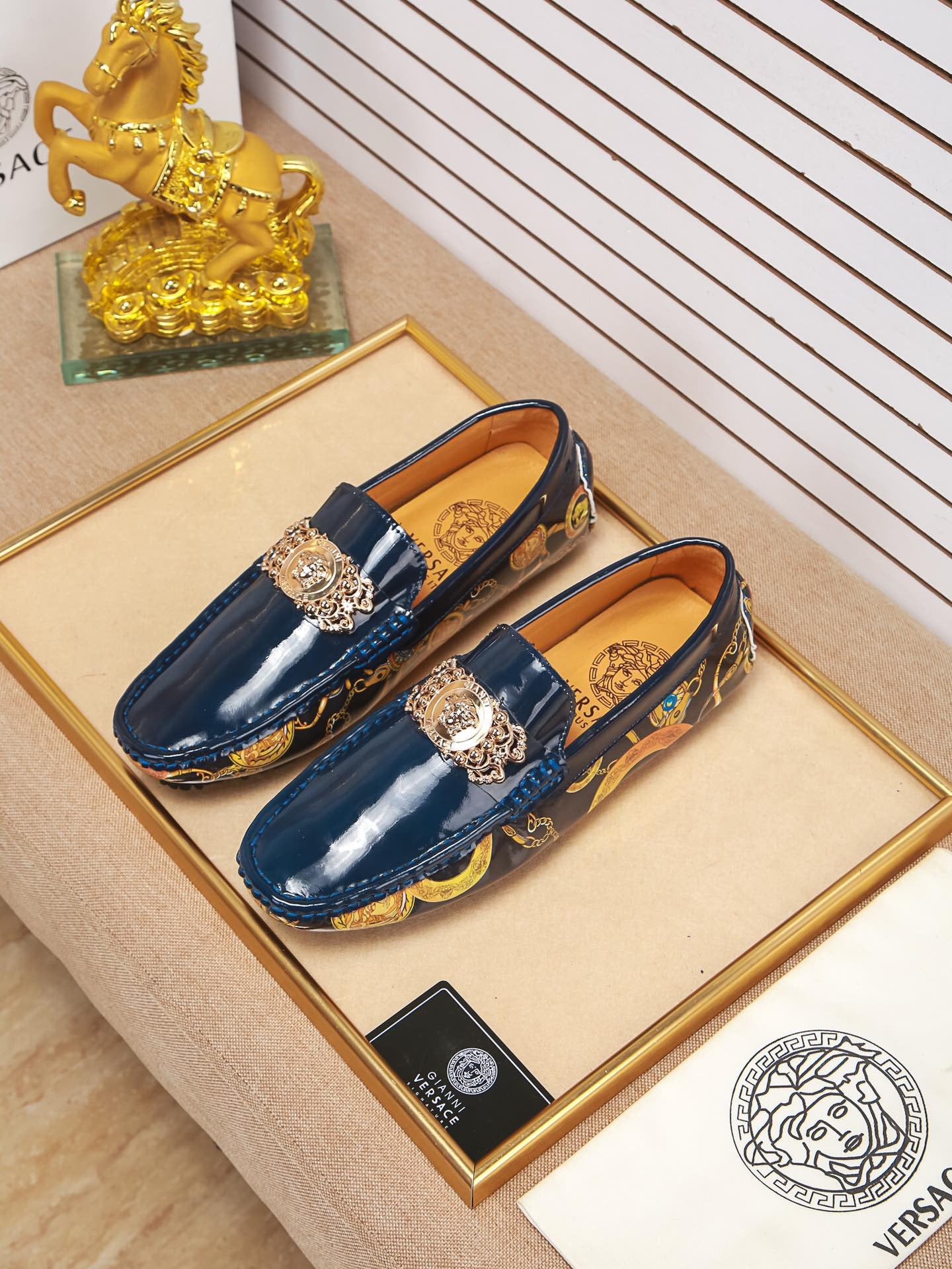 Versace Men's Leather Fashion Loafers Shoes