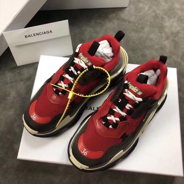 Balenciaga Men's Leather Triple S 1.0 Sneakers Shoes