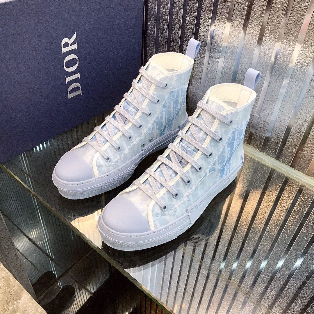 Dior Men's Oblique Canvas B23 Fashion High Top Sneakers Shoe